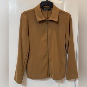 Harve Bernard by benard hoitzman Tan Zip-Up Jacket woman petite size